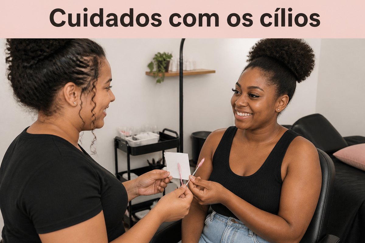 Imagem ilustrativa: Cuidados depois da extensão de cílios: o que passar à cliente