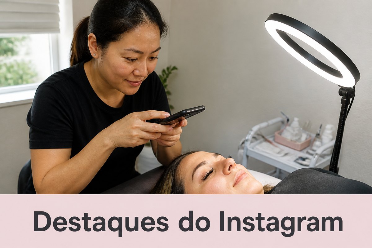 Imagem ilustrativa: Destaques do Instagram para lash designer: capas e o que pôr