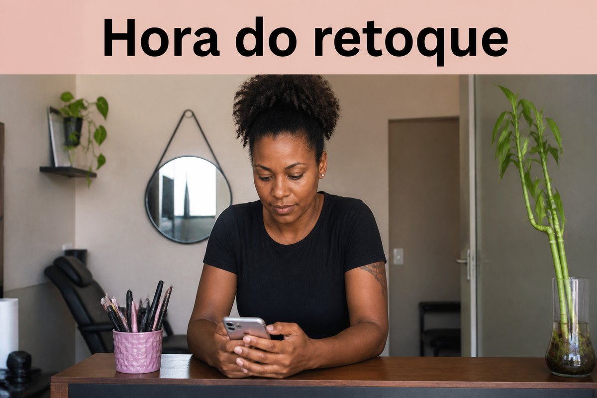 Imagem ilustrativa: Mensagem de lembrete de retoque de sobrancelhas: modelos prontos