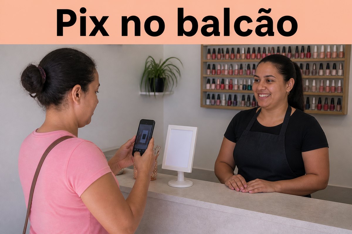 Imagem ilustrativa: Placa Pix para studio de unhas: chave, QR code e onde colocar