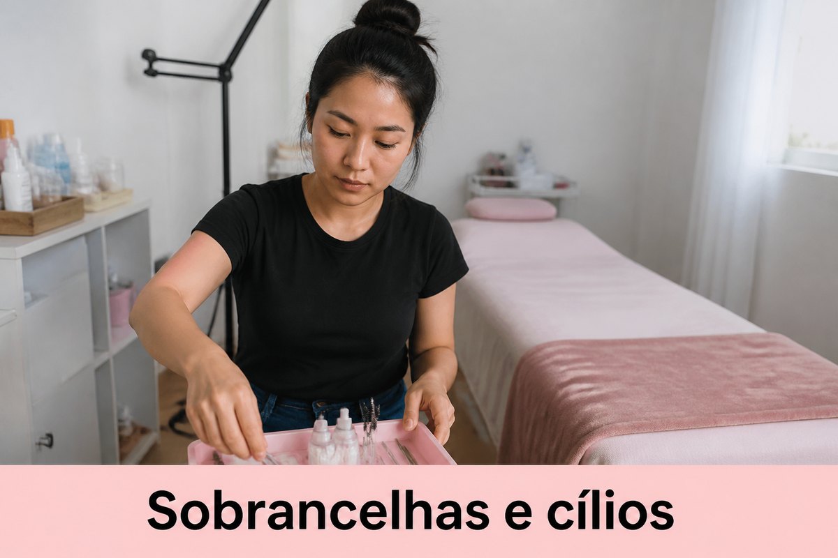 Imagem ilustrativa: Sobrancelhas e cílios no mesmo atendimento: como vender