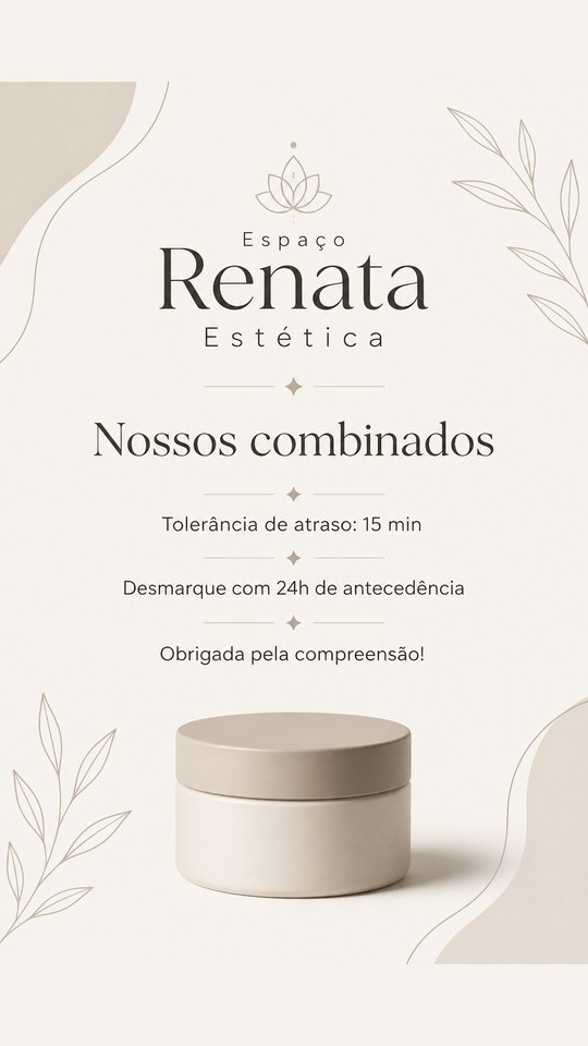 Combinados do Espaço Renata Estética, studio de exemplo gerado pelo kit