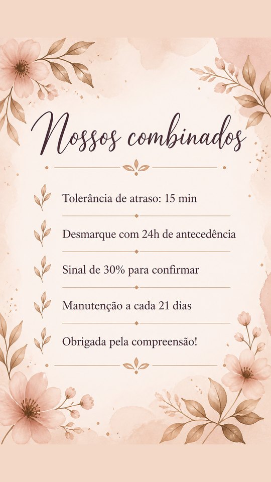 Story Nossos combinados do Ju Nails Studio, studio de exemplo