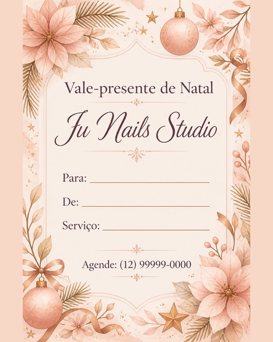 Vale-presente de Natal do Ju Nails Studio, studio de exemplo