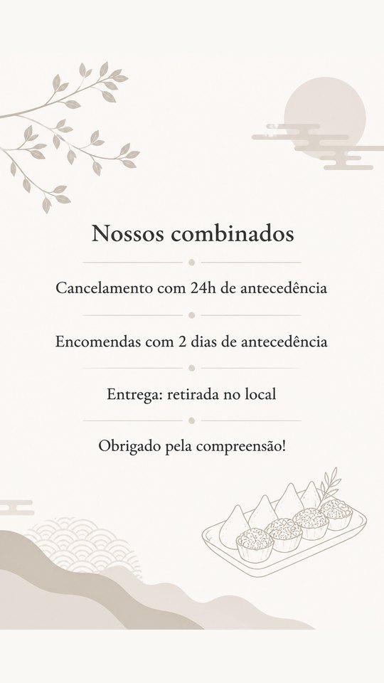 Combinados de encomenda do Kit Festa do Beto, negócio de salgados de exemplo