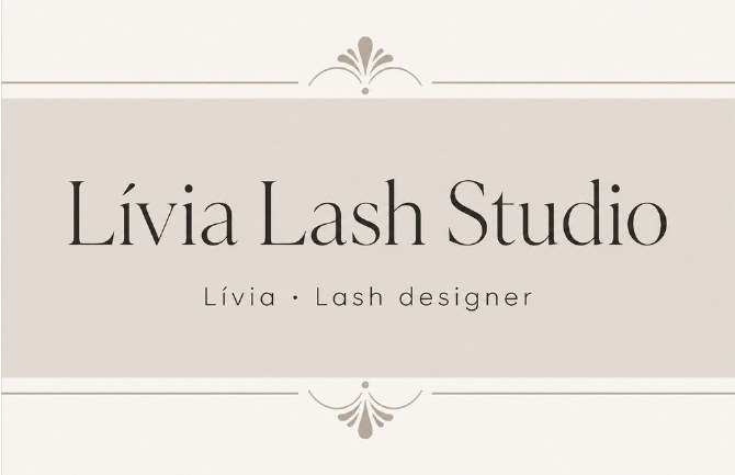 Cartão de visita do Livia Lash Studio, studio de exemplo gerado pelo kit