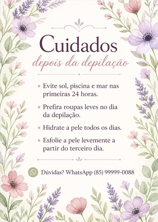 Cuidados depois da depilação da Sol Depilação, studio de exemplo gerado pelo kit